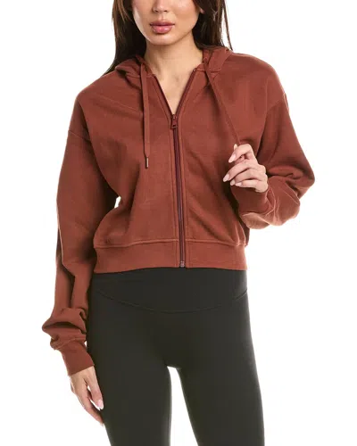 Beyond Yoga Luxefleece Zip Up Hoodie In Orange