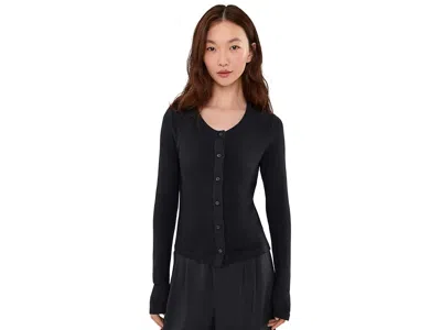 Beyond Yoga Luxelayer Fitted Cardigan In Black