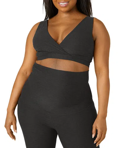 Beyond Yoga Maternity Criss Crossover Nursing Bra In Darkest Night