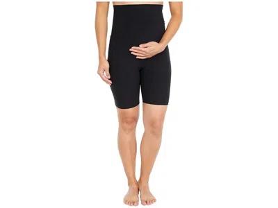 Beyond Yoga Maternity Spacedye Empire Waisted Biker Shorts In Black