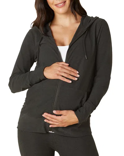 Beyond Yoga Maternity Space Dyed Everyday Hoodie In Darkest Night
