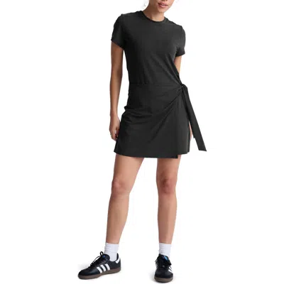 Beyond Yoga Meet Up Wrap Skirt Minidress In Black