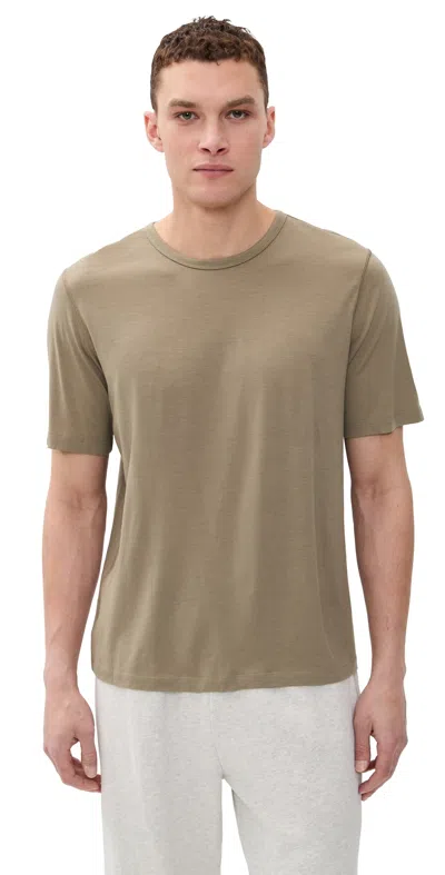 Beyond Yoga Merino Crew Tee Mushroom In Brown