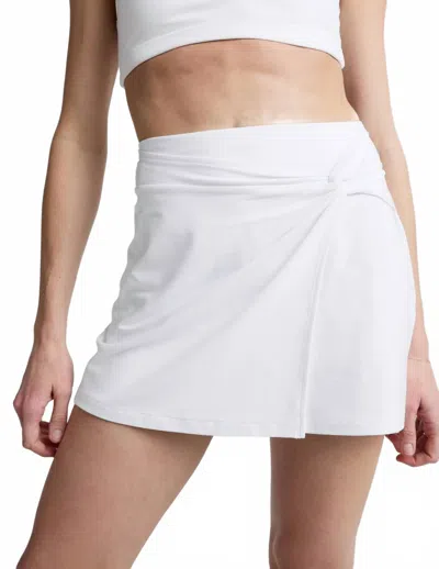 Beyond Yoga Midweight Spacedye Overlap Skirt In Cloud White