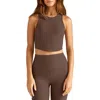 Beyond Yoga Motivate Crop Tank In Brown