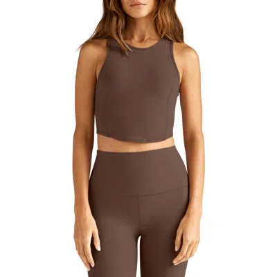 Beyond Yoga Motivate Crop Tank In Brown