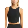 Beyond Yoga Motivate Crop Tank In Darkest Night