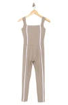 Beyond Yoga Women's Spacedye New Moves Squareneck Jumpsuit In Birch/cloud White
