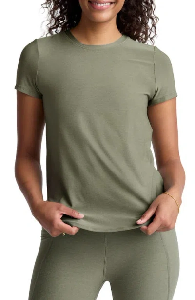 Beyond Yoga On The Down Low T-shirt In Grey Sage Heather