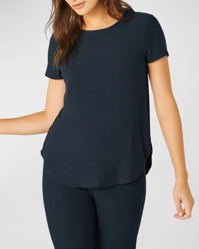 Beyond Yoga On The Down Low Tee In Nocturnal Navy