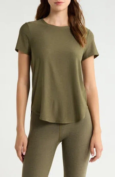 Beyond Yoga On The Down Low T-shirt In Beyond Olive Heather