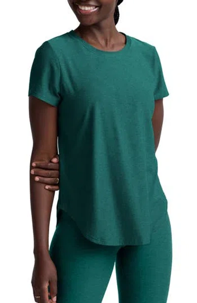 Beyond Yoga On The Down Low T-shirt In Teal Sea Heather