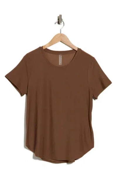 Beyond Yoga On The Down Low T-shirt In True Chocolate Heather