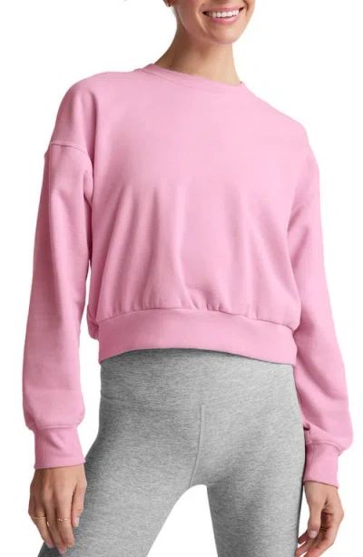 Beyond Yoga On The Go Crewneck Sweatshirt In Pink Haze