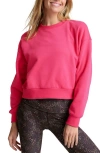 Beyond Yoga On The Go Crewneck Sweatshirt In Vivid Pink