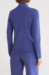 Beyond Yoga On The Go Mock Neck Jacket In Eternal Blue Heather