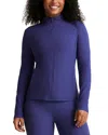Beyond Yoga Spacedye On The Go Mock Neck Jacket In Eternal Blue Heather