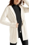 Beyond Yoga On The Go Open Front Hooded Jacket In Fresh Snow