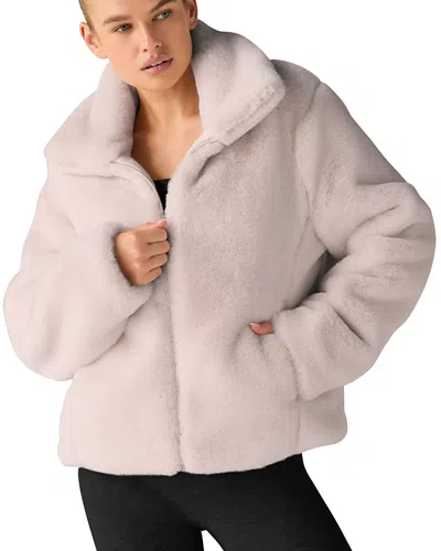 Beyond Yoga On The List Faux Fur Jacket In Pink