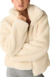 Beyond Yoga On The List Faux Fur Jacket In Fresh Snow In Fresh Snow