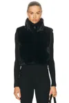 Beyond Yoga On The List Faux Fur Vest In Black