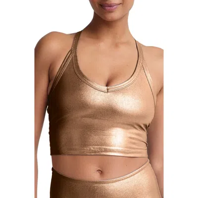 Beyond Yoga On The Up Crop Tank In Gold