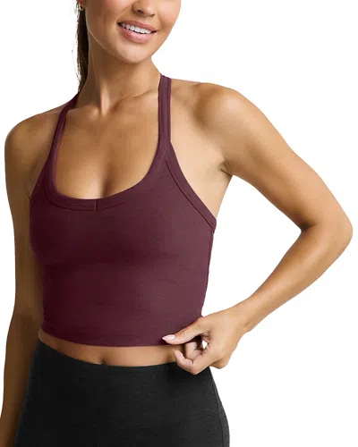 Beyond Yoga On The Up Cropped Tank Top In Burgundy