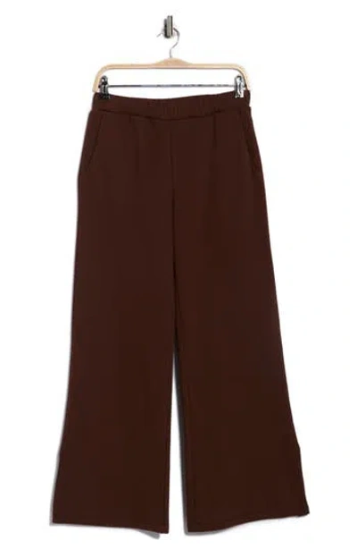Beyond Yoga Open Ended Mid Rise Wide Leg Pants In Brown