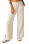 Beyond Yoga Open Ended Mid Rise Wide Leg Pant In Fresh Snow