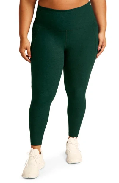 Beyond Yoga Out Of Pocket High Waist Leggings In Dark Spruce Green Heather