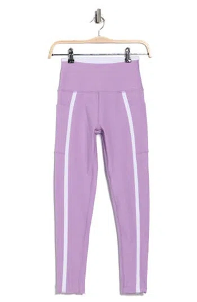 Beyond Yoga Out Of Pocket Side Stripe High Waist Pocket Leggings In Purple