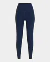 Beyond Yoga Out Of Pocket Space Dye High-waist Mid Leggings In Blue