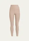 Beyond Yoga Out Of Pocket Space Dye High-waist Mid Leggings In Birch Heather