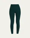 Beyond Yoga Out Of Pocket Space Dye High-waist Mid Leggings In Dark Spruce Green He