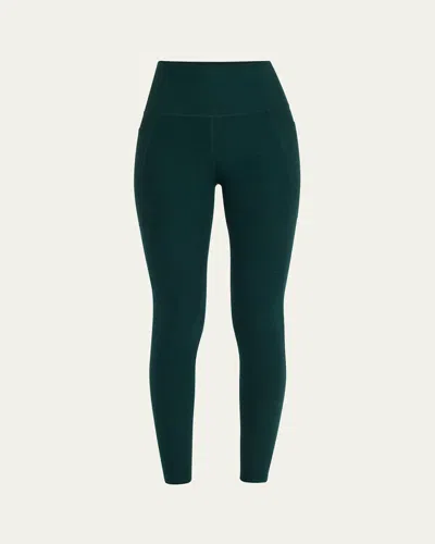 Beyond Yoga Out Of Pocket Space Dye High-waist Mid Leggings In Dark Spruce Green He