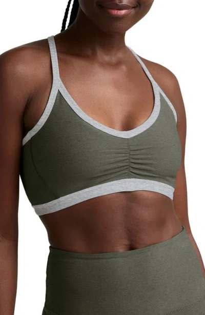 Beyond Yoga Outline Space Dye Sports Bra In Green