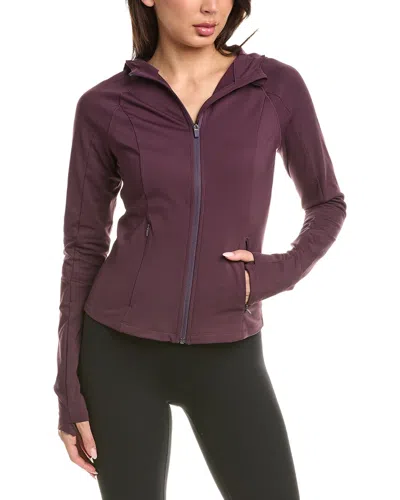 Beyond Yoga Pacer Fleece Full Zip Jacket In Purple