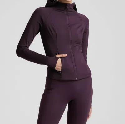 Beyond Yoga Pacer Fleece Full-zip Jacket In Eggplant In Purple
