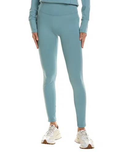 Beyond Yoga Pacer Fleece Zip Pocket Long 27in Legging In Blue
