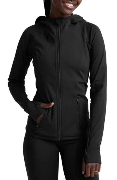 Beyond Yoga Pacer Performance Fleece Full Zip Jacket In Black