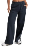 Beyond Yoga Piper Luxefleece Side Slit Wide Leg Pants In Blue