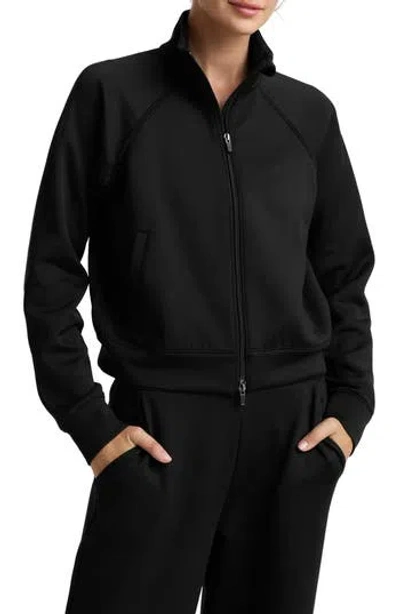 Beyond Yoga Piping Detail Bomber Jacket In Black
