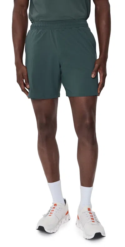 Beyond Yoga Pivotal 2.0 Men's Lined Shorts 7 Slate Green