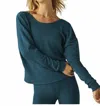 Beyond Yoga Plot Twist Reversible Pullover In Majestic Blue In Blue