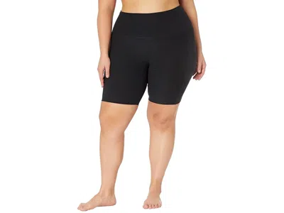 Beyond Yoga Plus Size Spacedye Team Pockets High-waisted Biker Shorts In Black