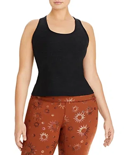 Beyond Yoga Plus Space Dye Step Up Racerback Tank In Black