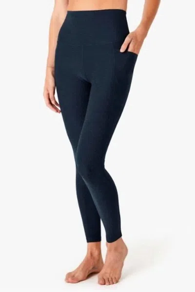 Beyond Yoga Pocket Hi Waist Midi Leggings In Navy In Blue
