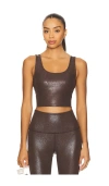 Beyond Yoga Powershine Sport Street Cropped Tank In Viper Black In Gray