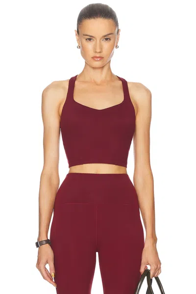Beyond Yoga Powerbeyond Intensity Racerback Cropped Tank Top In Bordeaux Heather