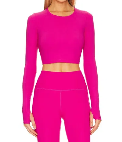 Beyond Yoga Powerbeyond Lite Cardio Cropped Pullover In Pink Energy